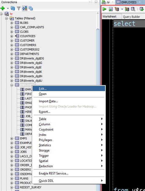 Image result for Details of Table in Oracle SQL Developer