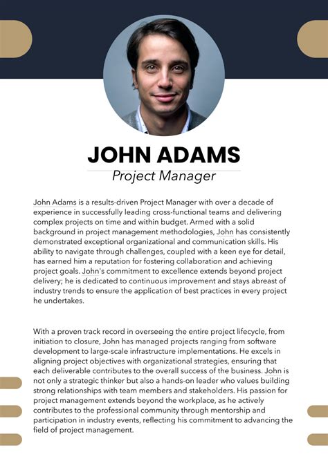 Image result for Project Manager Bio Examples