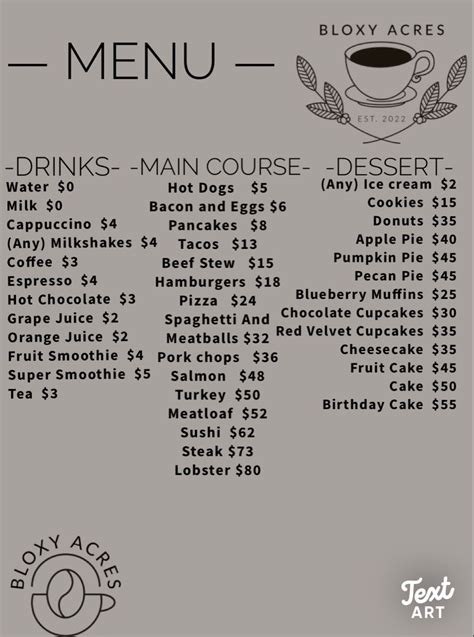 Toradh íomhá ar Bloxburg Cafe Menu