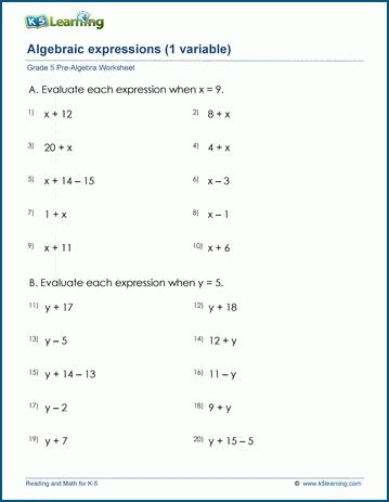 Worksheet On Algebra Expressions Class 6 ಗಾಗಿ ಇಮೇಜ್ ಫಲಿತಾಂಶ