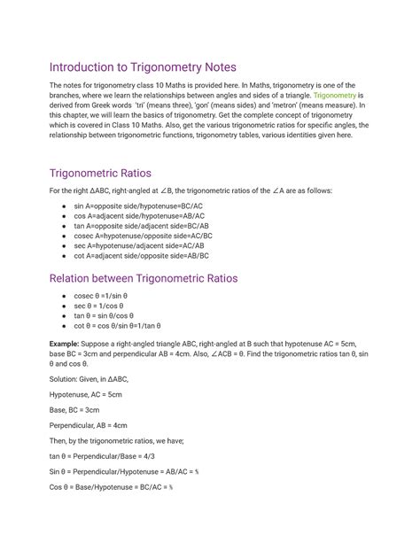 Image result for Trigonometry Math Note