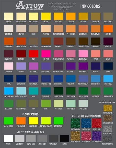 Image result for Screen Printing Ink Color Chart