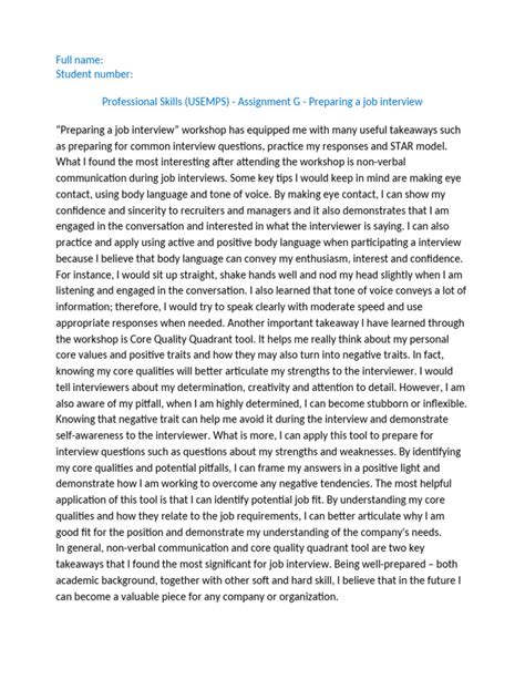 Image result for Interview Assignment Report Examples