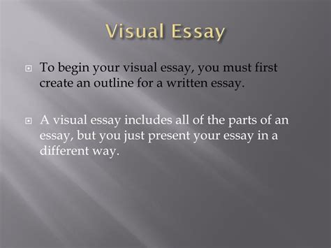 Image result for Example of a Visual Essay Slide