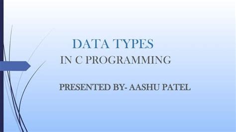 Image result for C Programming Data Types PPT