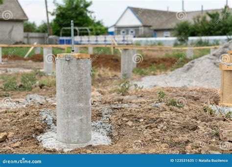 Construction of Pile Foundation Stock Image - Image of industrial, base ...