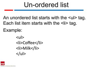 Image result for Unordered List in Numbers