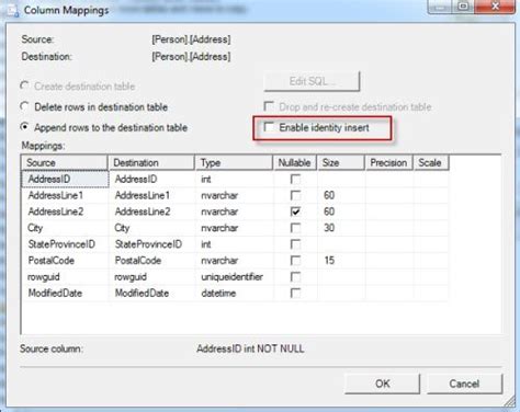 Toradh íomhá ar SQL Wizard Import