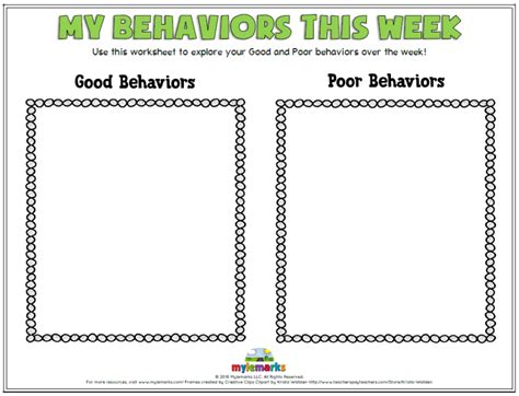 Behavior Reflection Sheet for First Grad に対する画像結果