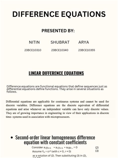 Linear Difference Equation に対する画像結果