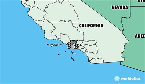 Image result for 818 Area Code Location Map