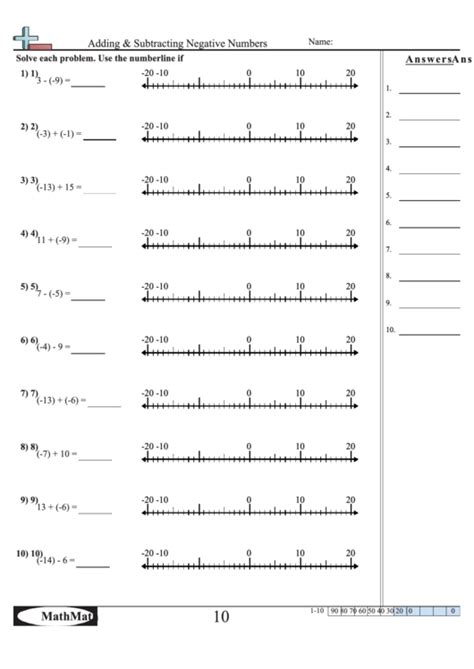 Subtracting Negative Numbers Worksheet.pdf に対する画像結果