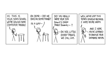 Afbeeldingsresultaten voor Xkcd SQL Injection