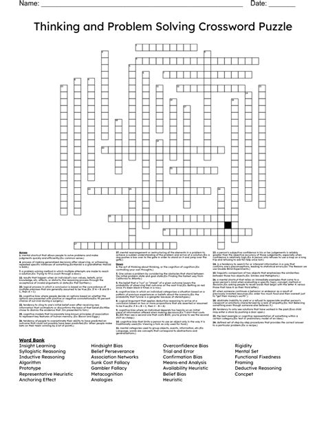 Afbeeldingsresultaten voor Problem Solving Crossword