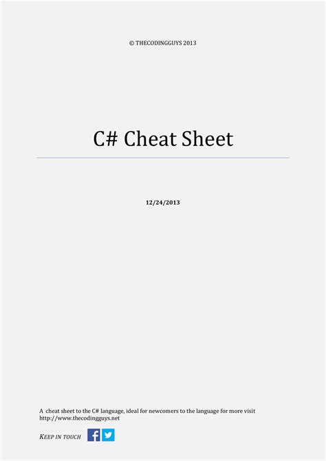 Image result for Programming Cheat Sheet C#