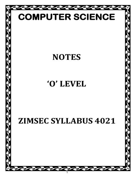 Image result for Zimsec O Level Computer Science Syllabus PDF