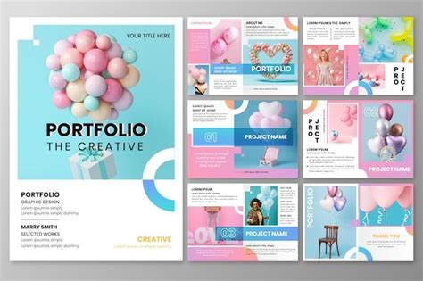 Creative gradient portfolio template | Free Vector | Portfolio template ...
