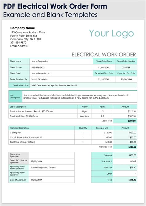 Image result for Free Downloadable Work Order Templates