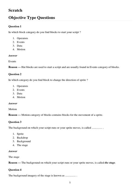 Toradh íomhá ar Programming with Scratch Activity Questions