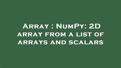 Afbeeldingsresultaten voor Scalar vs Array