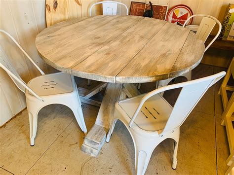Image result for Rustic Round Dining Table