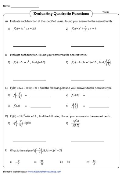 Image result for Evaluate Functions Worksheet PDF