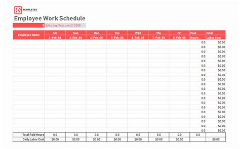 Weekly Work Schedule Template Pdf Fresh Work Schedule Template Daily ...