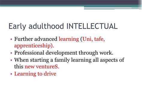 Image result for Early Adulthood Intellectual Development