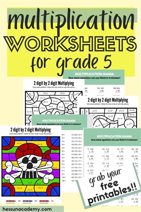 Afbeeldingsresultaten voor Free Printable Math Worksheets for 5th Grade Multiplication