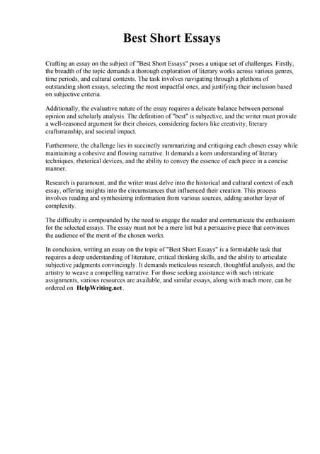 Image result for Short Essay Examples