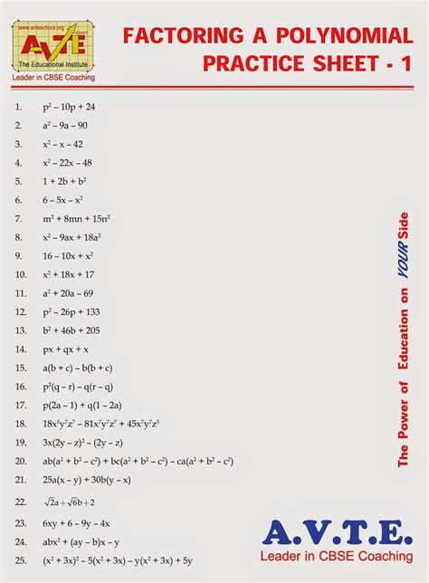 Image result for Factorization Practice Question