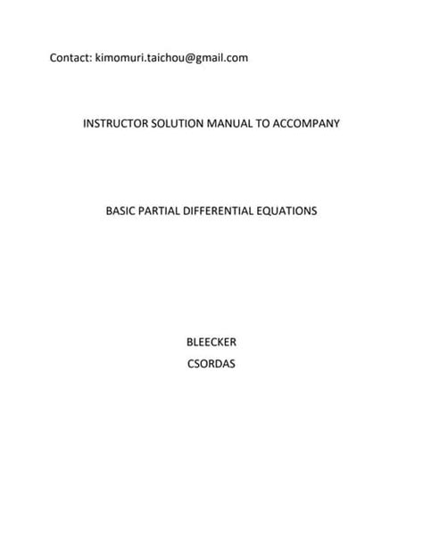 Image result for Basic Partial Differential Equations
