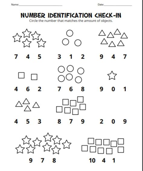 Image result for Identifying Numbers Worksheets