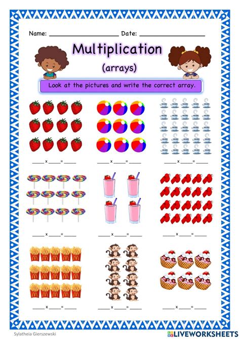 Image result for Multiplication Array Worksheets 3rd Grade