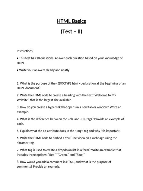 Image result for A True HTML Test Document