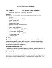 Image result for Operations Management Assignment 1