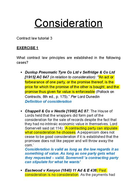 Image result for Consideration Contract Example