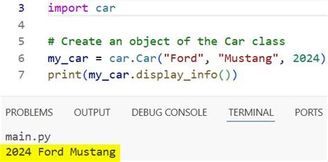 Toradh íomhá ar Import Class Python