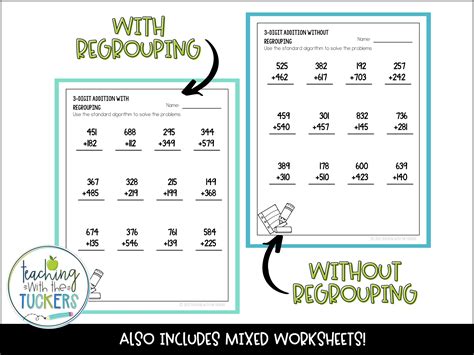 Addition Standard Algorithm Worksheet.pdf に対する画像結果