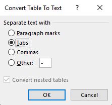 Image result for To Convert Existing Text to a Table Step by Step