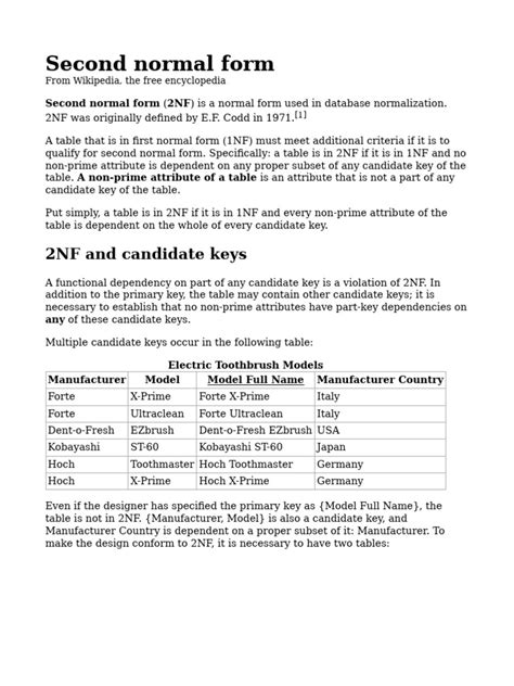 Image result for 2NF Form Database