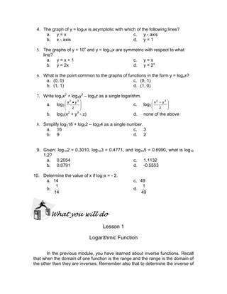 Image result for Exponential and Logarithmic Functions Worksheet