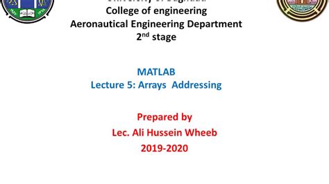 Image result for Array Addressing MATLAB