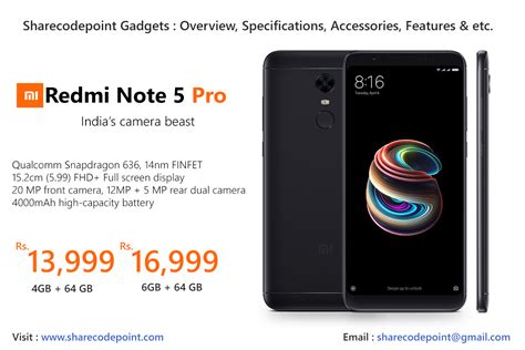 Xiaomi Redmi Note 5 Pro Overview, Specifications, Accessories, Features ...