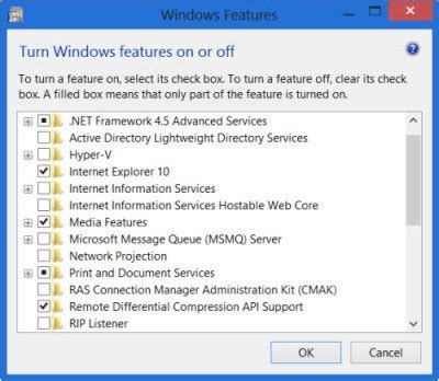 Image result for Turn Windows Features On or Off Please Wait