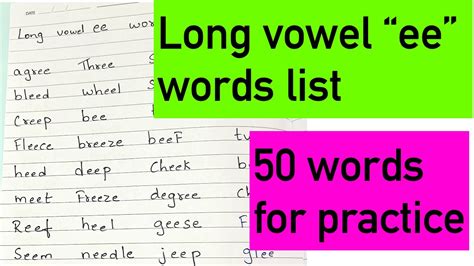 Image result for Long Vowel Ee