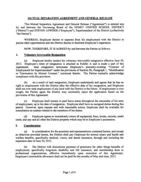 Separation Agreement and General Release Form に対する画像結果