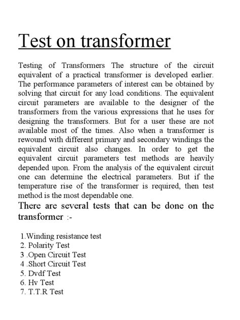 Image result for How to Test a Small Transformer