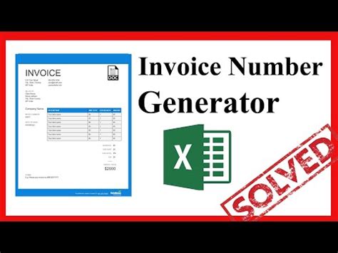 Image result for How to Generate Invoice Numbers in Excel