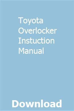 Image result for Toyota Overlocker Instructions